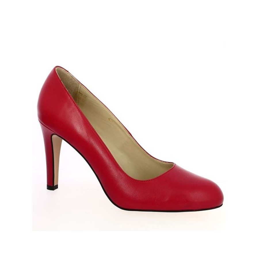 Escarpins Shoesissime | Escarpin Cuir Rouge Talon Haut Grande Taile Lucie