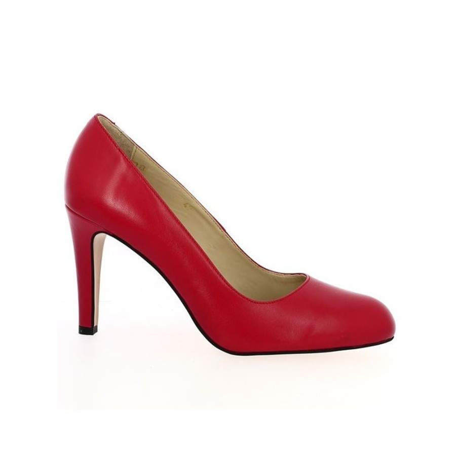 Escarpins Shoesissime | Escarpin Cuir Rouge Talon Haut Grande Taile Lucie