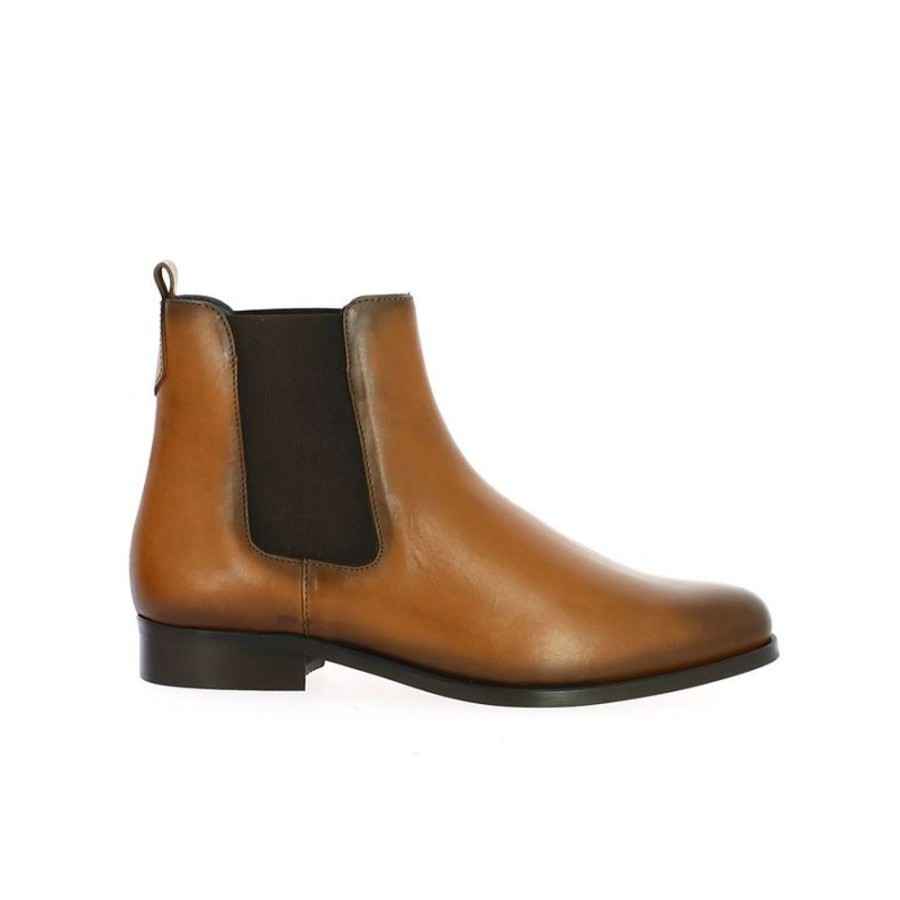 Bottines Shoesissime | Chelsea Camel Grande Taille Femme 42, 43, 44, 45