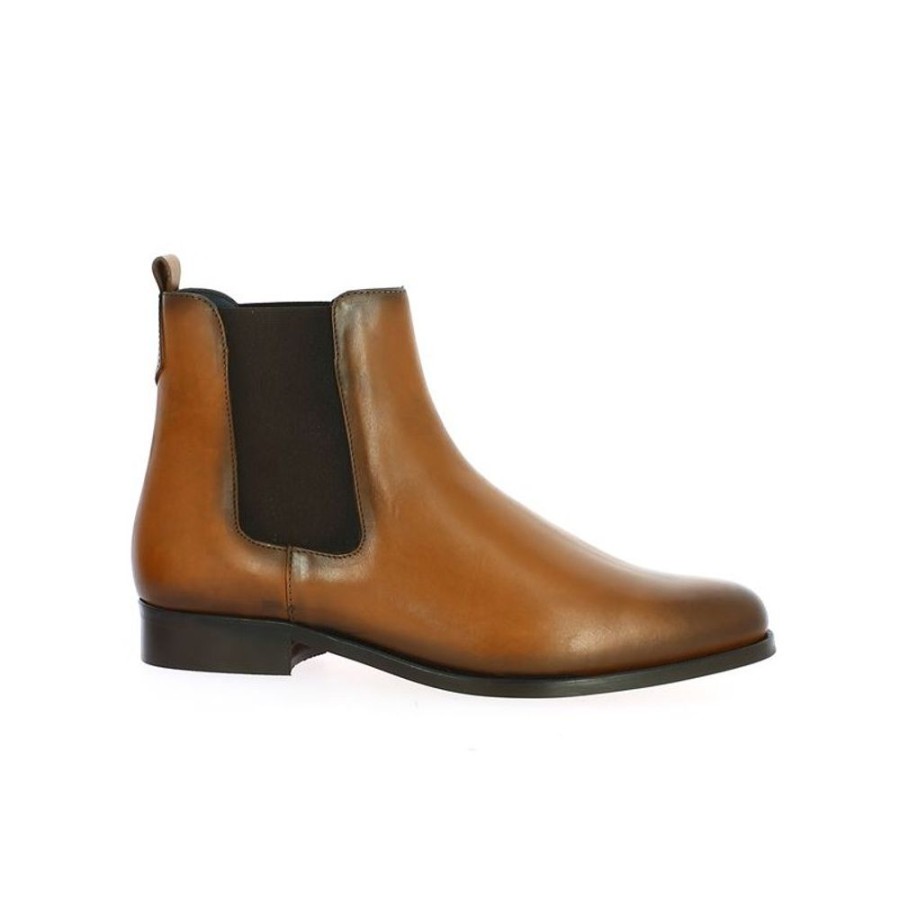 Bottines Shoesissime | Chelsea Camel Grande Taille Femme 42, 43, 44, 45