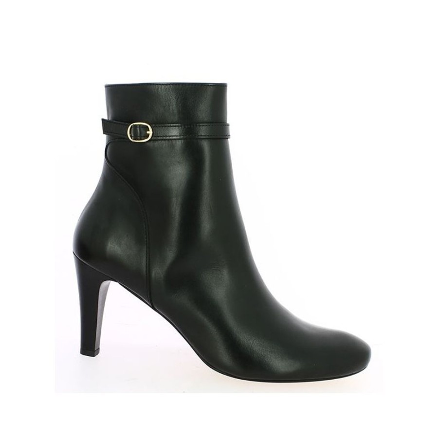 Bottines Shoesissime | Bottine Noire Cuir Talon Haut Et Fin Lucile