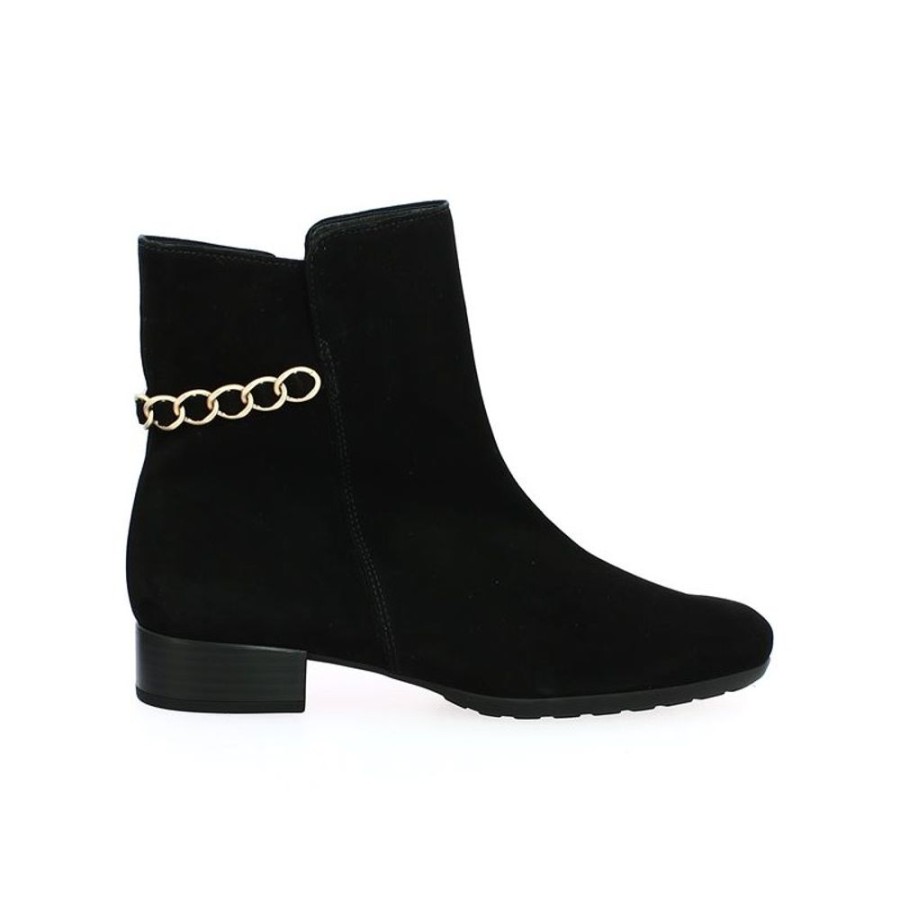 Bottines Shoesissime | Bottines Chaine Velours Noir Gabor Pauline