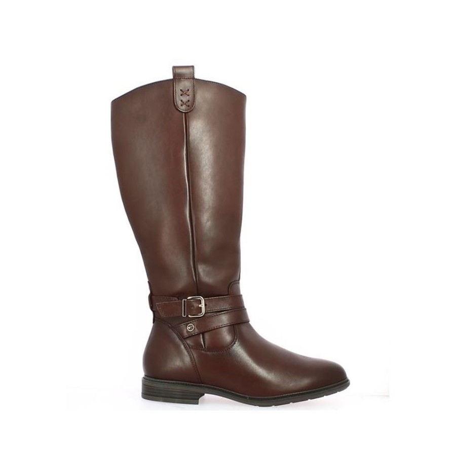 Bottes Shoesissime | Bottes Marron Cavaliere Larges Tamaris Confort Grande Pointure Ines