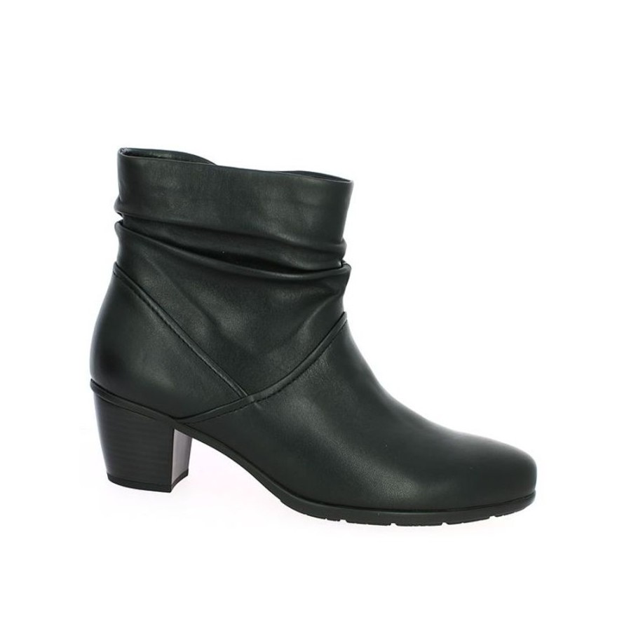 Bottines Shoesissime | Bottines Noire Petit Talon Tige Fripee Gabor Gaby