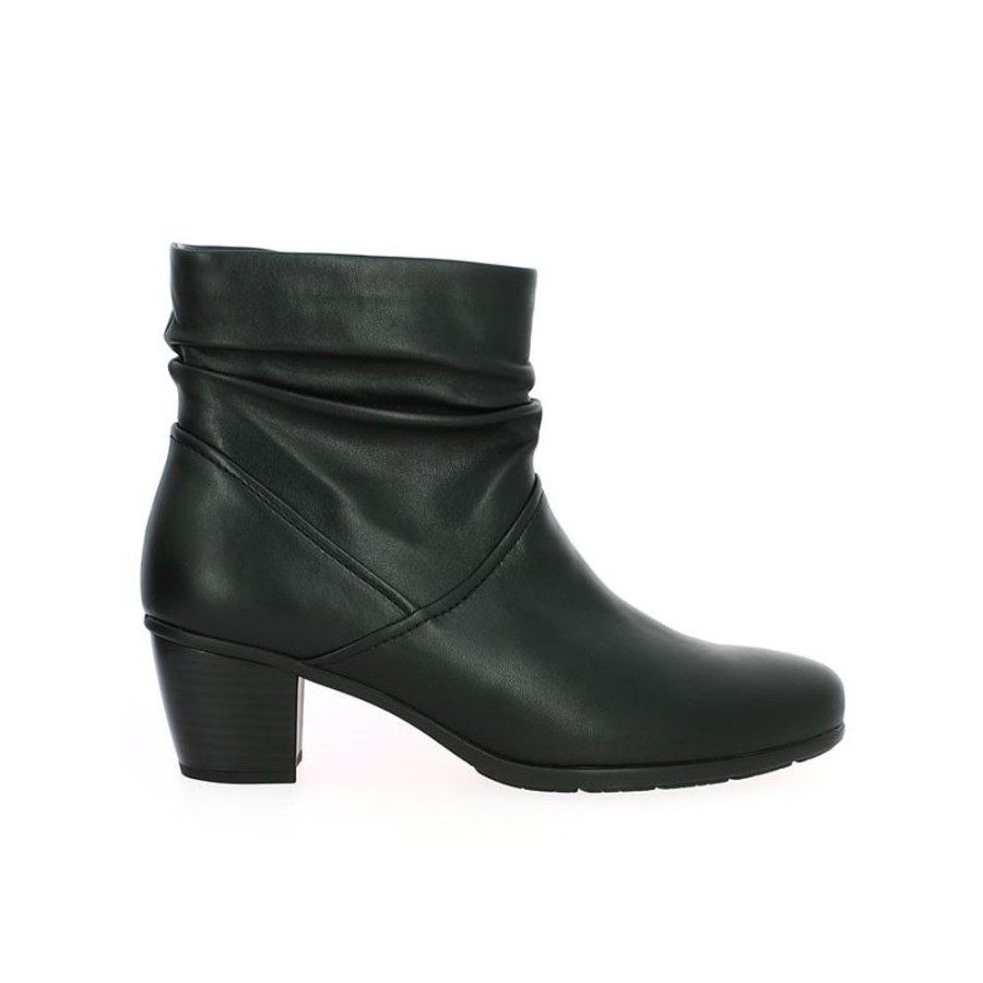 Bottines Shoesissime | Bottines Noire Petit Talon Tige Fripee Gabor Gaby