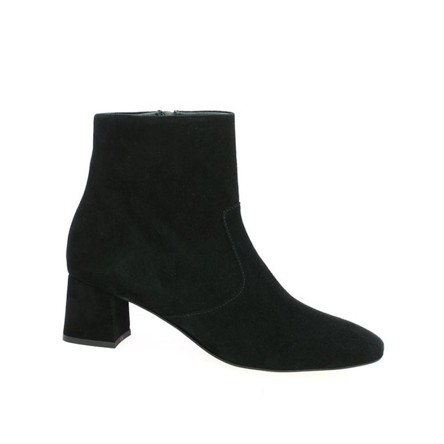 Bottines Shoesissime | Bottines Noir Talon Carre Velours Simple Monica