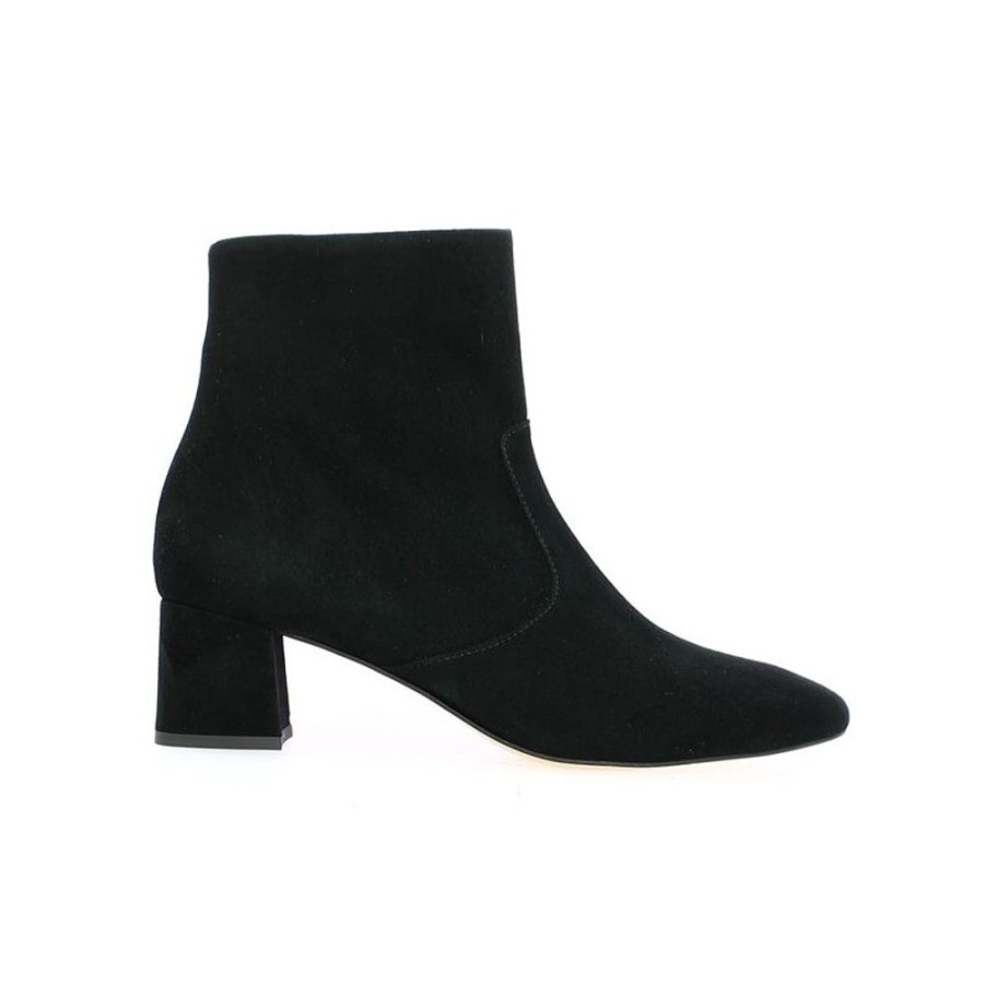 Bottines Shoesissime | Bottines Noir Talon Carre Velours Simple Monica