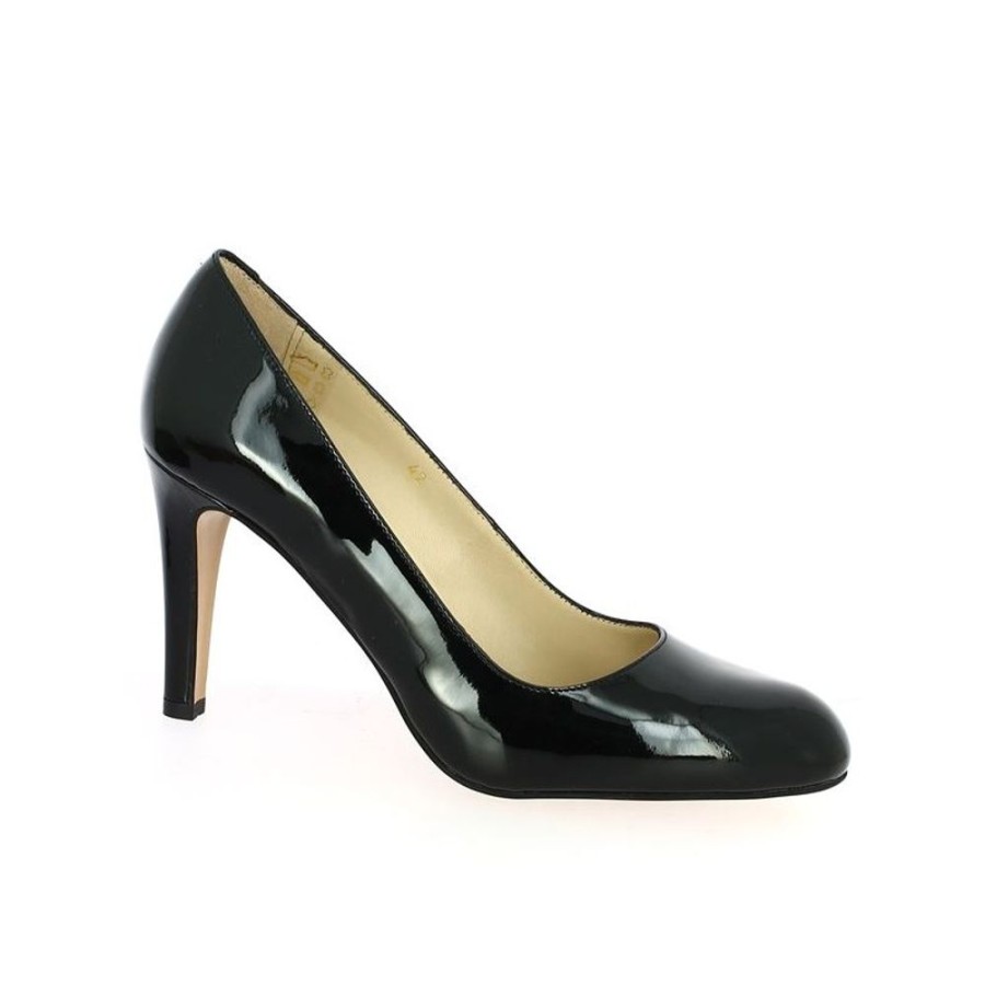 Escarpins Shoesissime | Escarpin Vernis Noir Bout Rond Lucie