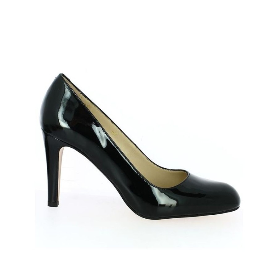 Escarpins Shoesissime | Escarpin Vernis Noir Bout Rond Lucie