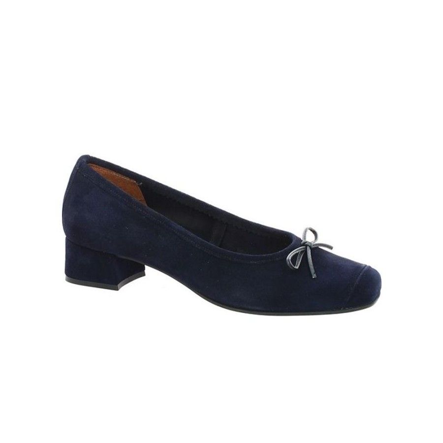 Escarpins Shoesissime | Trotteur Petit Talon Nubuck Bleu Marine Grande Pointure Vicky