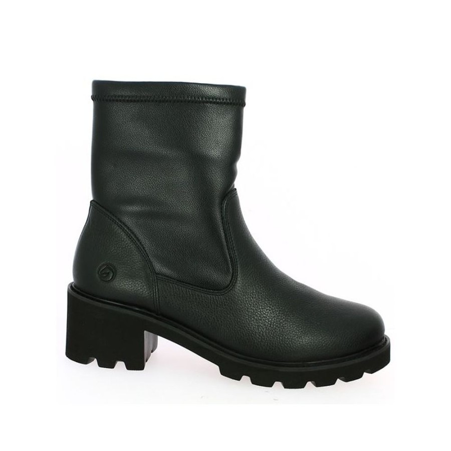 Bottines Shoesissime | Chunky Boots Cuir Noir Darla