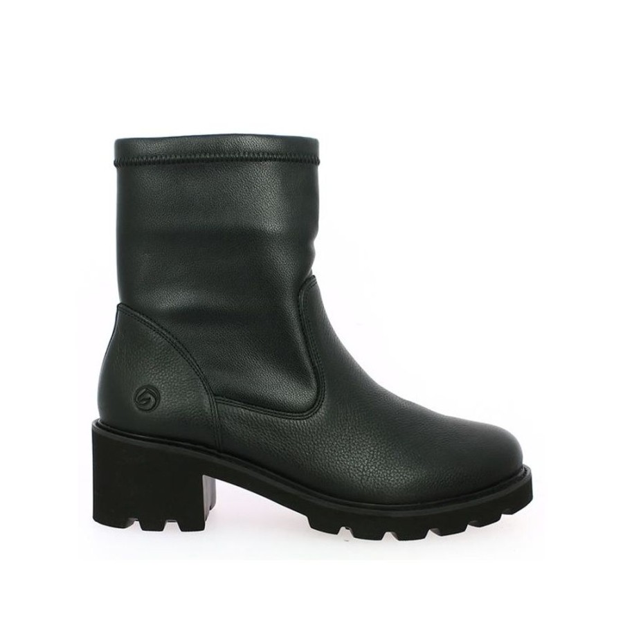 Bottines Shoesissime | Chunky Boots Cuir Noir Darla