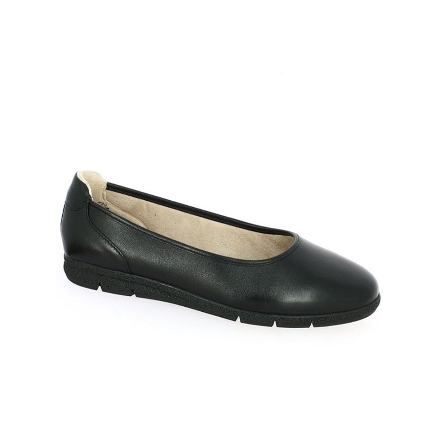 Ballerines Shoesissime | Ballerine Cuir Noir Semelle Amovible Olga