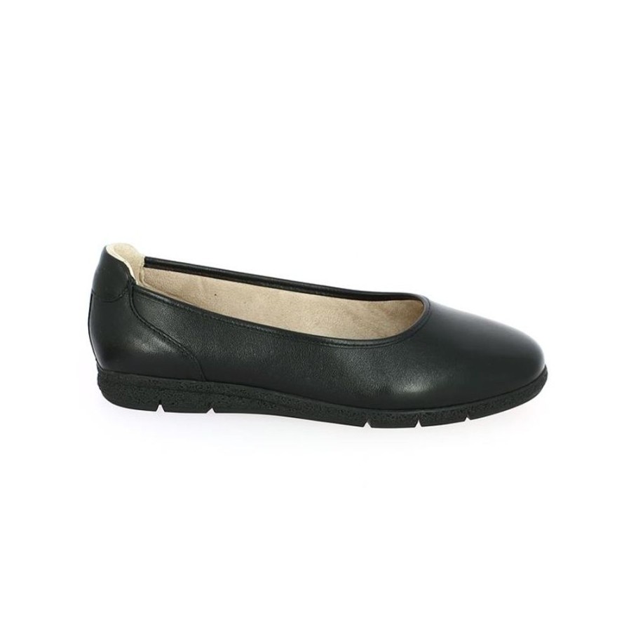 Ballerines Shoesissime | Ballerine Cuir Noir Semelle Amovible Olga