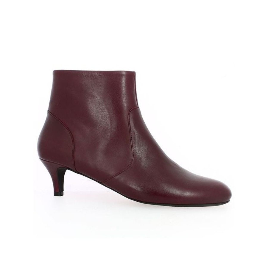 Bottines Shoesissime | Boots Bordeaux Petit Talon Fin Et Bout Rond Charlene