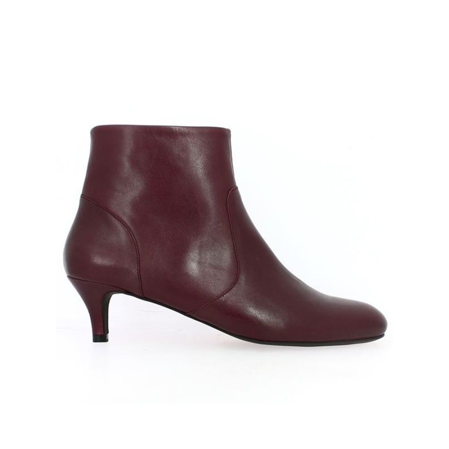 Bottines Shoesissime | Boots Bordeaux Petit Talon Fin Et Bout Rond Charlene