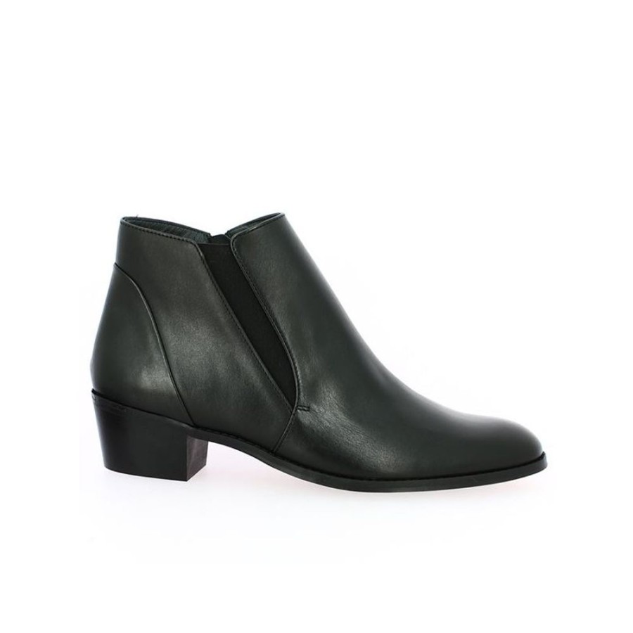 Bottines Shoesissime | Bottines Noire Tout Cuir Petit Talon Louiza