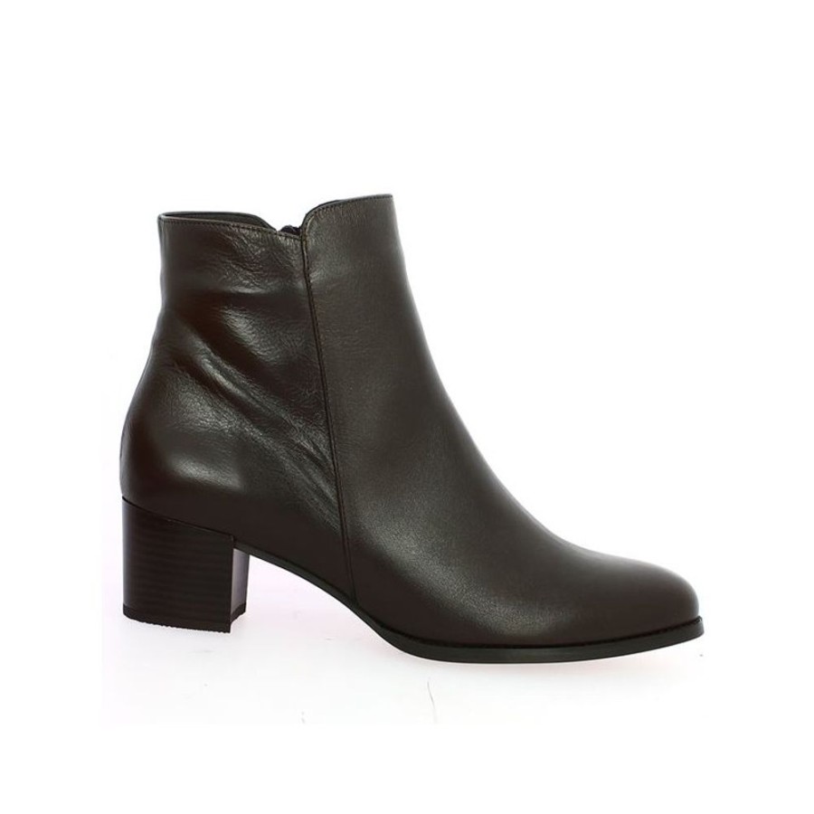 Bottines Shoesissime | Boots Petit Talon Semelle Amovible Cuir Marron Zoe