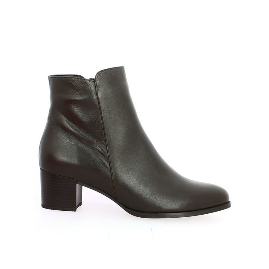 Bottines Shoesissime | Boots Petit Talon Semelle Amovible Cuir Marron Zoe