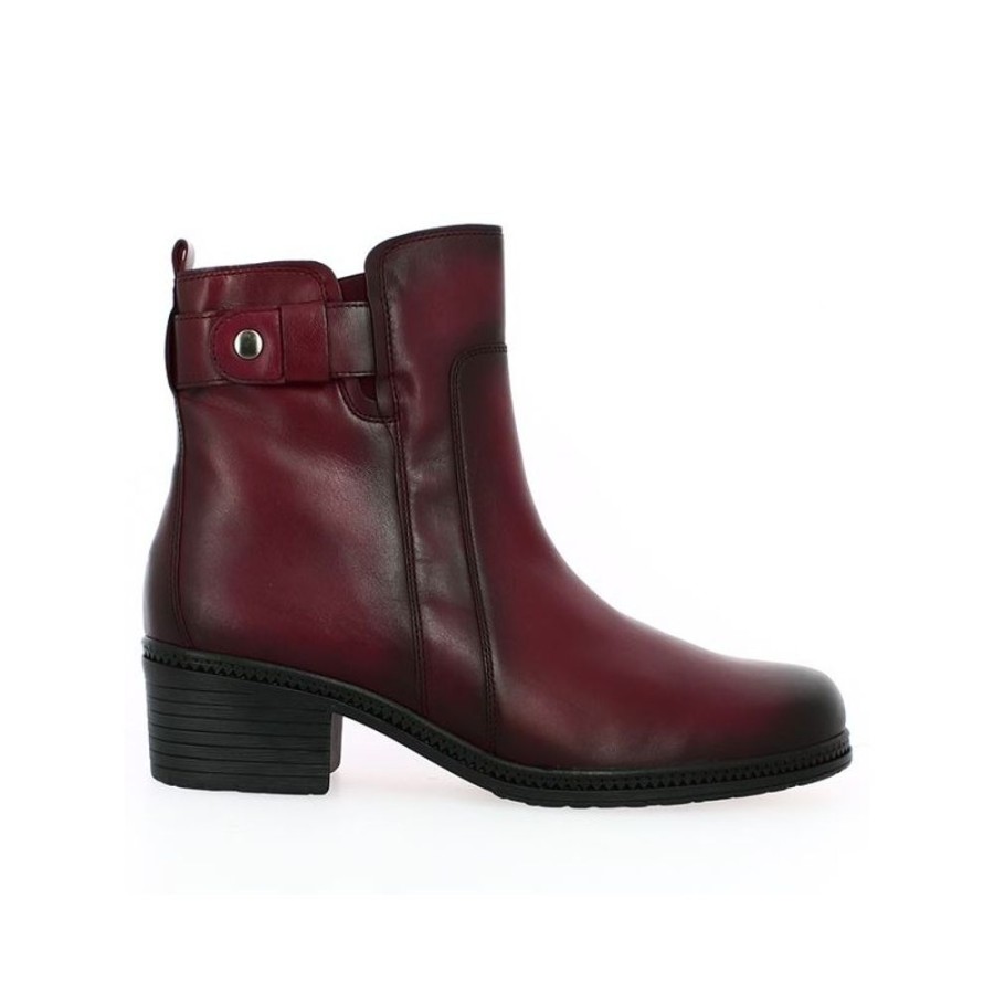 Bottines Shoesissime | Boots Cuir Bordeaux Bout Rond Gabor Romane