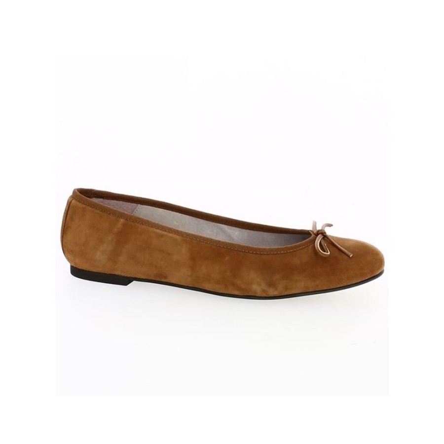 Ballerines Shoesissime | Ballerine Camel Velours Grande Pointure