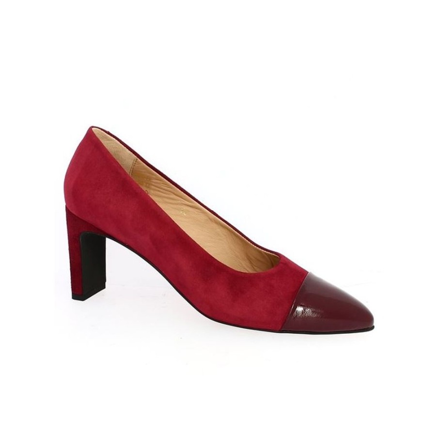 Escarpins Shoesissime | Escarpin Velours Bordeaux Bout Pointu Vernis Samantha