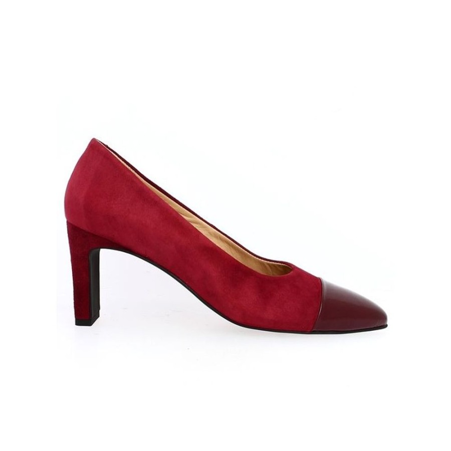 Escarpins Shoesissime | Escarpin Velours Bordeaux Bout Pointu Vernis Samantha