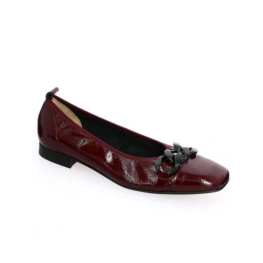 Ballerines Shoesissime | Ballerine Chic Cuir Vernis Bordeaux Janette