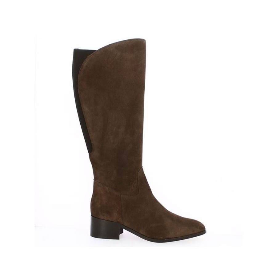 Bottes Shoesissime | Botte Marron Grande Pointure Pour Femme A Petit Talon