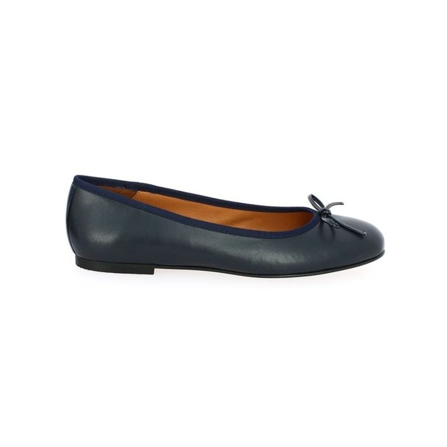 Ballerines Shoesissime | Ballerine Cuir Bleu Marine A Noeud Noemie