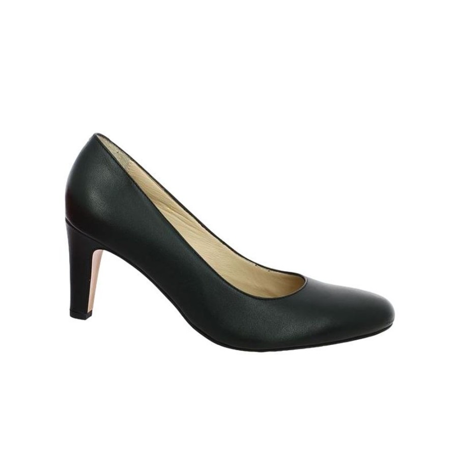 Escarpins Shoesissime | Escarpin Cuir Noir Bout Rond Grande Taille Kiss