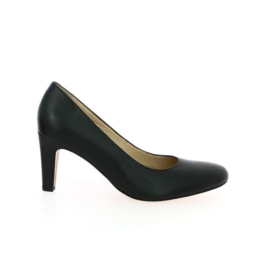 Escarpins Shoesissime | Escarpin Cuir Noir Bout Rond Grande Taille Kiss