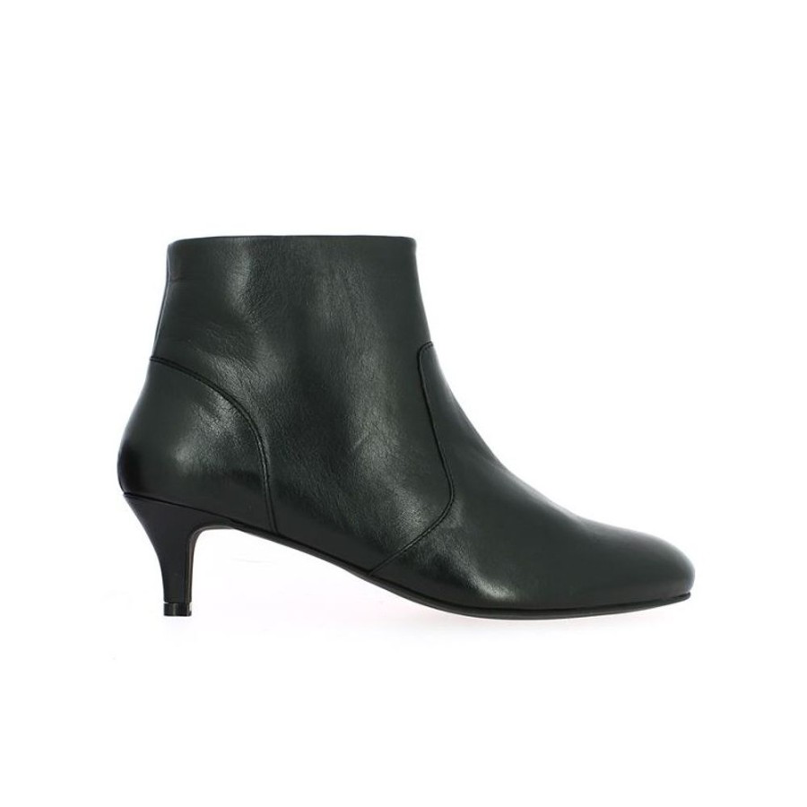 Bottines Shoesissime | Bottine Noire Petit Talon Fin Et Bout Rond Charlene