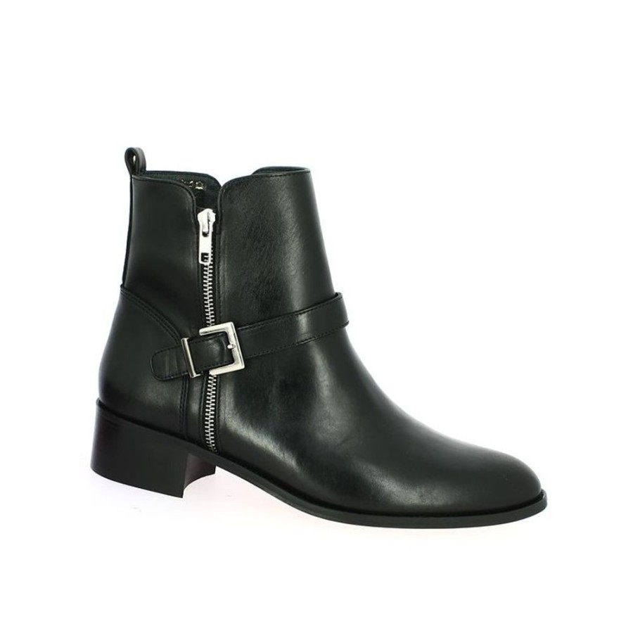 Bottines Shoesissime | Bottine Femme Tout Cuir Noir Berenice