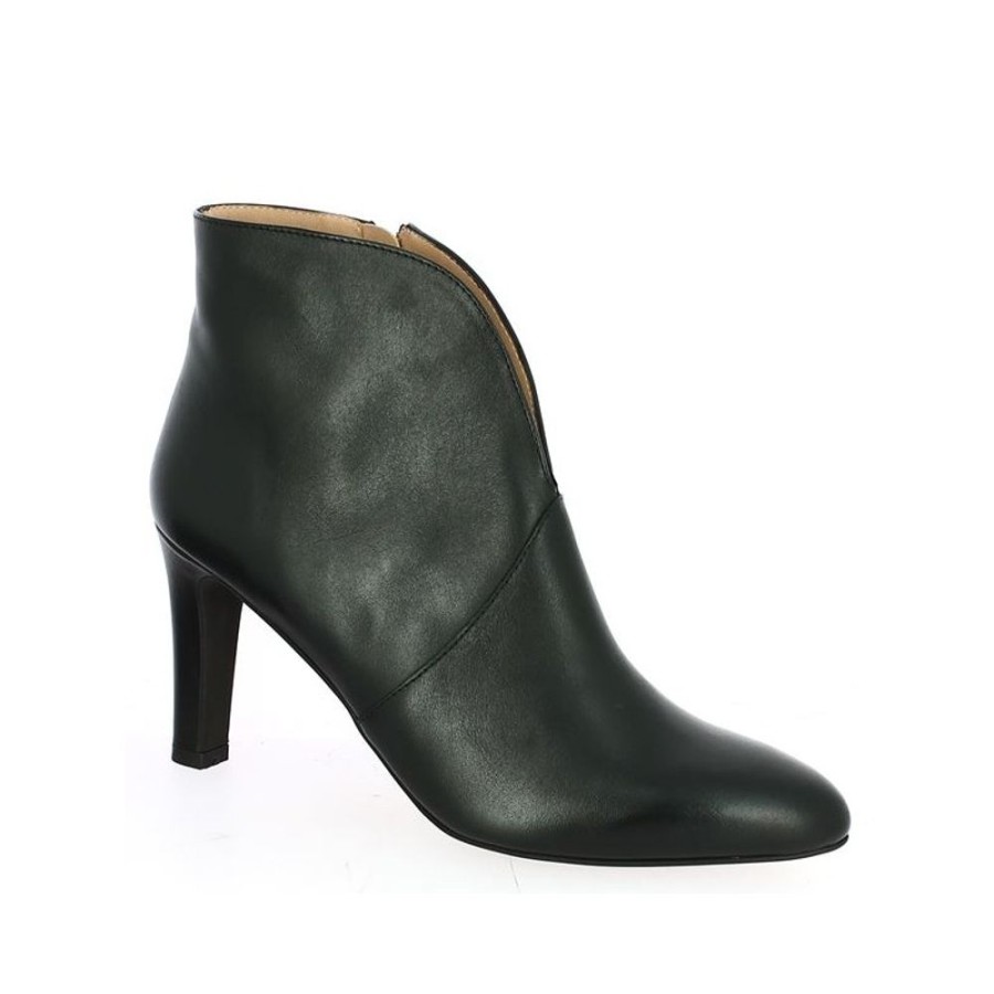 Bottines Shoesissime | Bottines Noir A Talon Fendue A L'Avant Victoire