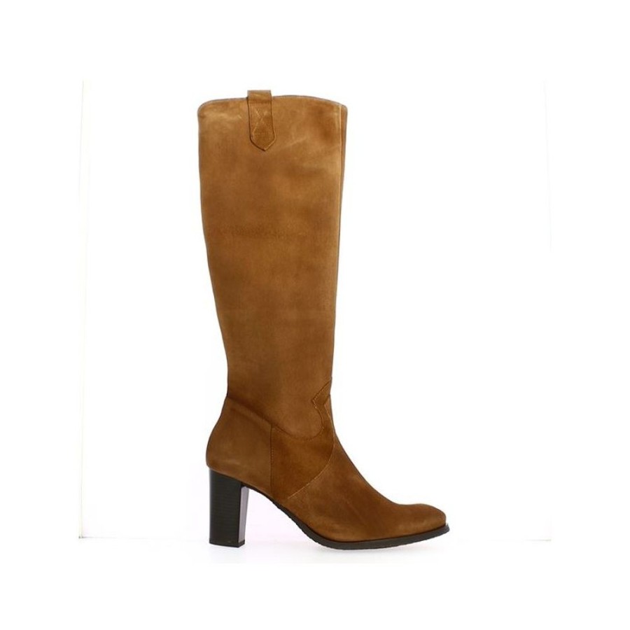 Bottes Shoesissime | Botte Talon Nubuck Camel 42, 43, 44, 45 Belinda