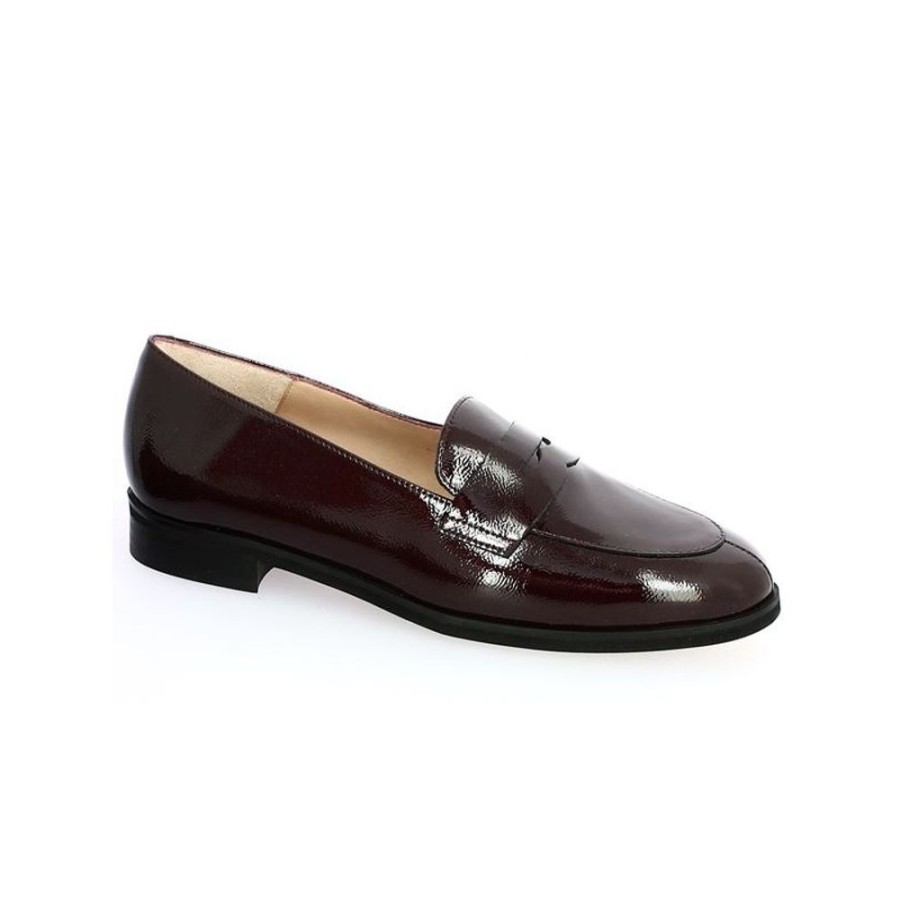 Derbys Et Mocassins Shoesissime | Mocassin Vernis Bordeaux Femme Grande Taille Maria