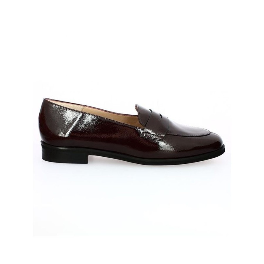 Derbys Et Mocassins Shoesissime | Mocassin Vernis Bordeaux Femme Grande Taille Maria