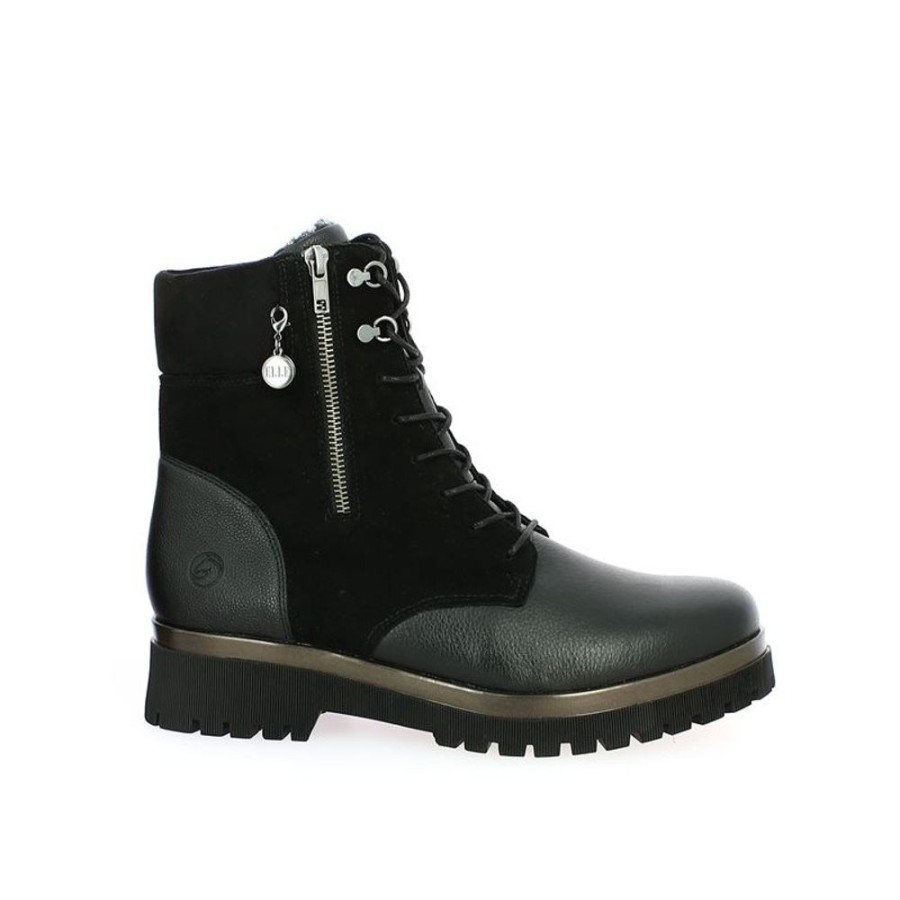 Bottines Shoesissime | Boots Chaude Fourree Laine Cuir Noir Sadie