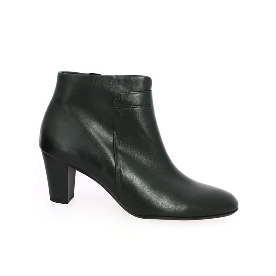 Bottines Shoesissime | Bottine Cuir Noire A Talon Gabor June