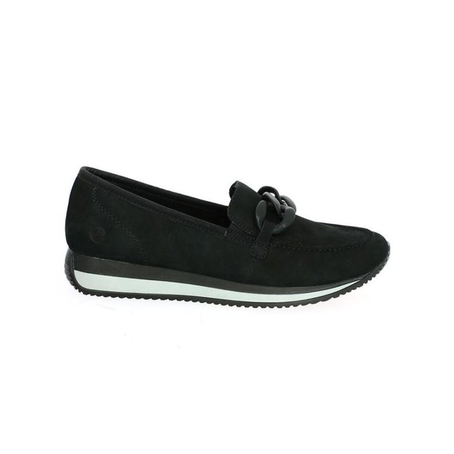 Derbys Et Mocassins Shoesissime | Mocassins Noir Look Sport-Chic A Chaine Remonte Bruna