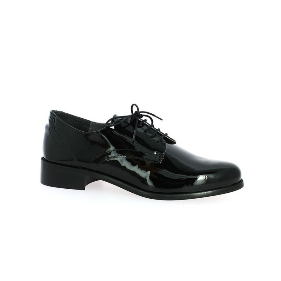 Derbys Et Mocassins Shoesissime | Derby Vernis Noir Femme Grande Taille Valou