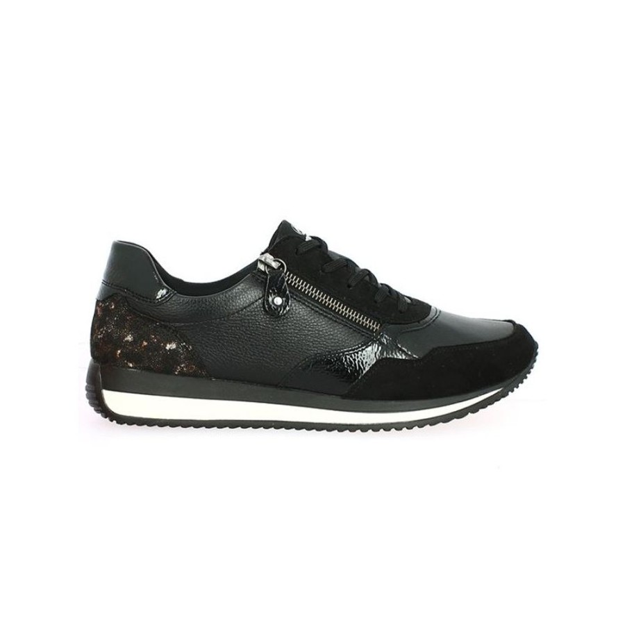 Baskets Shoesissime | Baskets Noire Fermeture Eclair Remonte Tia