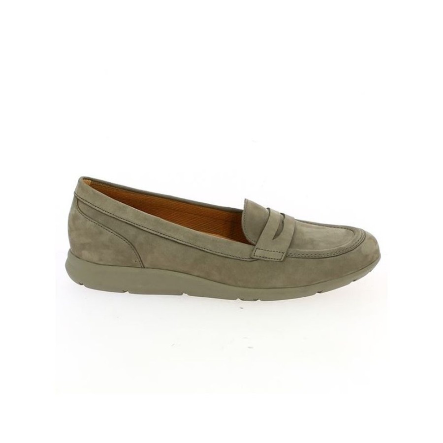 Derbys Et Mocassins Shoesissime | Mocassin Confort Taupe Voute Plantaire Gabor Sophie