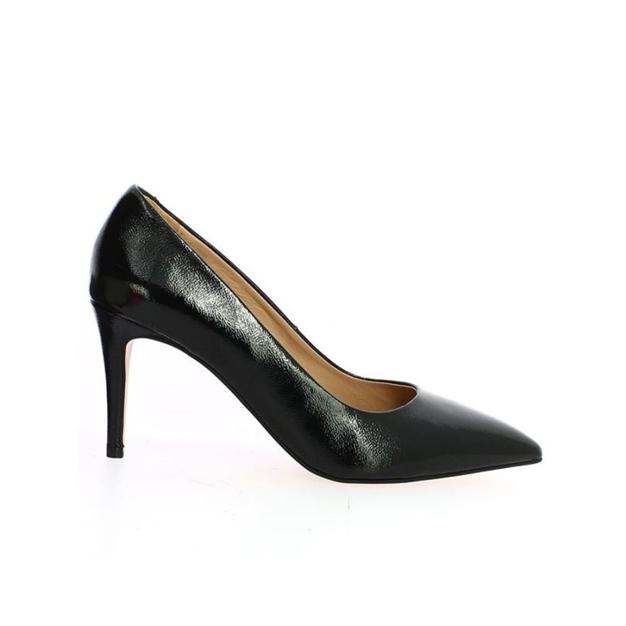 Escarpins Shoesissime | Escarpins Vernis Noir Talon Fin Grande Taille Sonia