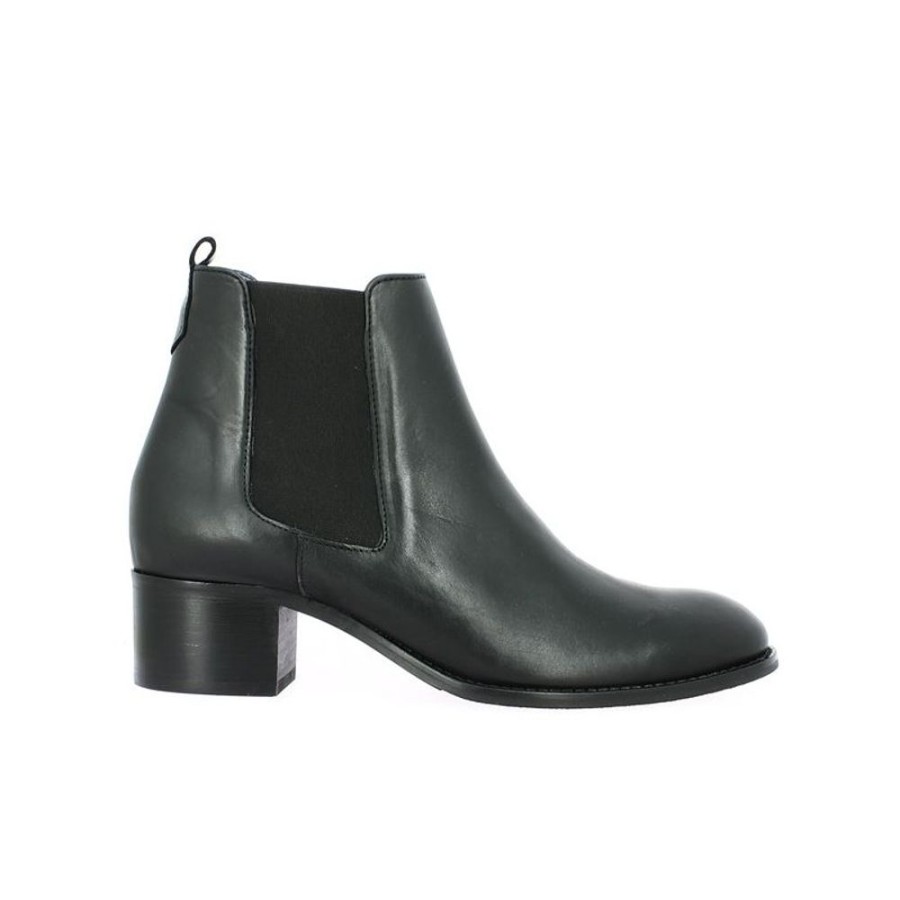 Bottines Shoesissime | Boots A Talons Grande Pointure Femme Noire Type Chelsea Katia