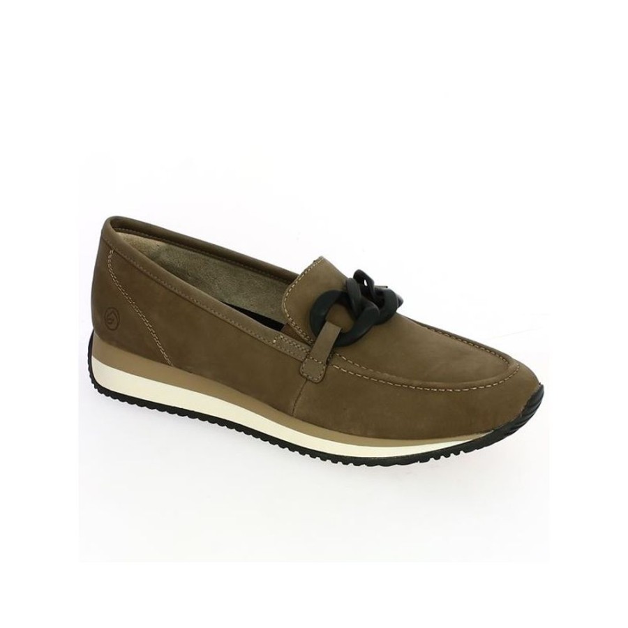 Baskets Shoesissime | Mocassin Taupe Remonte Sport Chic - Bruna