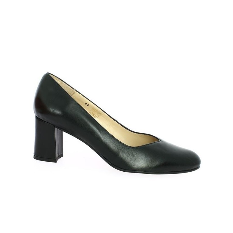 Escarpins Shoesissime | Escarpin Grande Taille Confort Cuir Noir Melinda