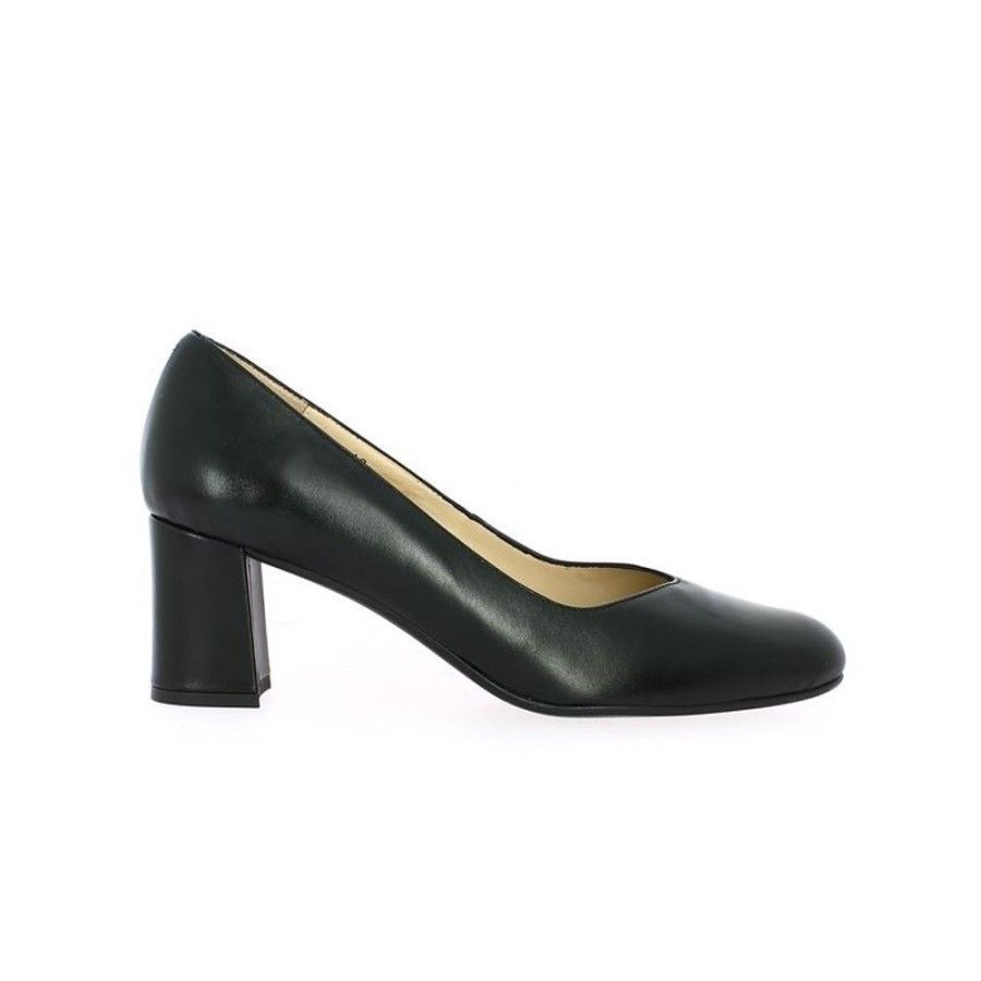 Escarpins Shoesissime | Escarpin Grande Taille Confort Cuir Noir Melinda