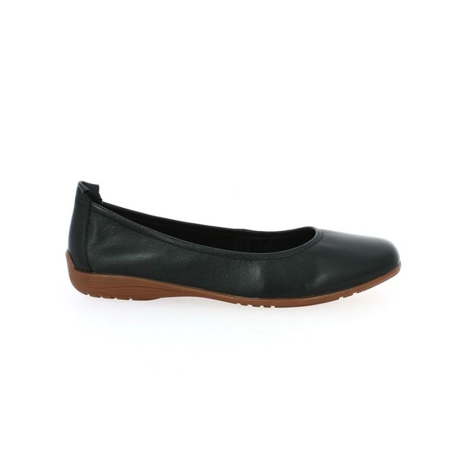 Ballerines Shoesissime | Ballerine Cuir Noir Souple Elastiquee Florine